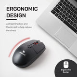 ARIZONE Wireless Mouse, 1200 DPI, 3 DPI Adjustable, 4 Buttons, 2.4G Ergonomic Optical Mouse, USB Computer Mouse for Laptop, PC, Chromebook, Notebook, 10M Wireless Connection Mouse, Black
