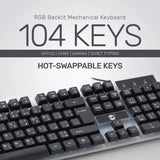 UP Wired Gaming Keyboard, Small RGB Backlit Mechanical Gaming Keyboard, Ultra-Compact Mini Waterproof Keyboard for PC Computer Gamer, Arabic Keyboard