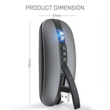 ARIZONE Wireless Mouse, Rechargeable Wireless Silent Mouse, 2.4G Portable USB 2400 Dpi Optical Wireless Computer Mouse with USB Receiver